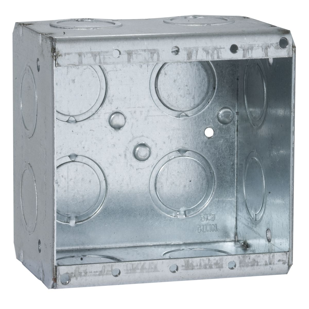 2-Gang Masonry Box, Nongangable, 2-1/2 in. Deep, Twelve Concentric KO’s