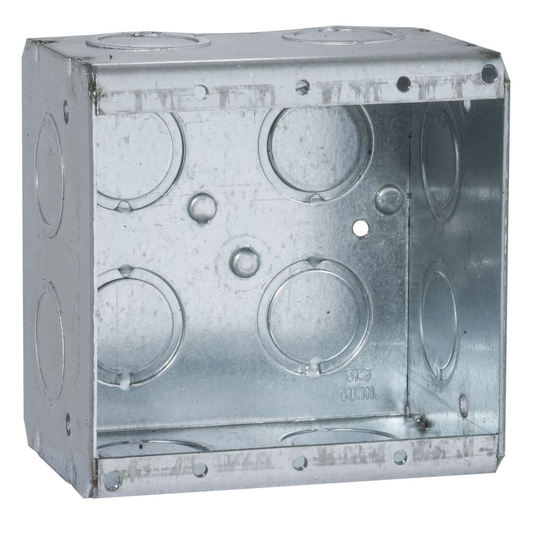 2-Gang Masonry Box, Nongangable, 2-1/2 in. Deep, Twelve Concentric KO’s