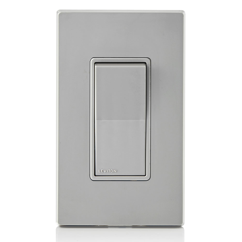 15 Amp Decora Rocker Single-Pole Switch, Grounding, Gray
