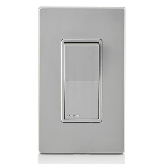15 Amp Decora Rocker Single-Pole Switch, Grounding, Gray