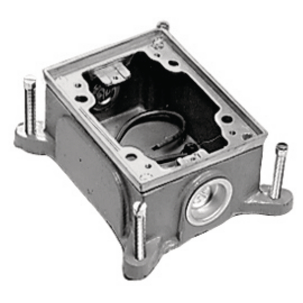1-Gang Rectangular Cast Iron Box, Shallow, Semi Adjustable, Single Service Top