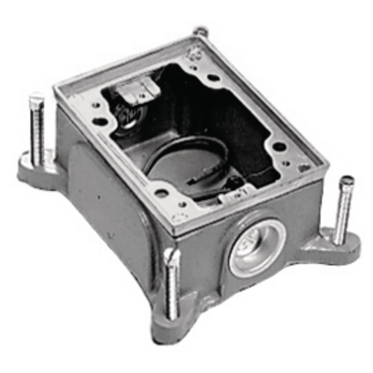 1-Gang Rectangular Cast Iron Box, Shallow, Semi Adjustable, Single Service Top