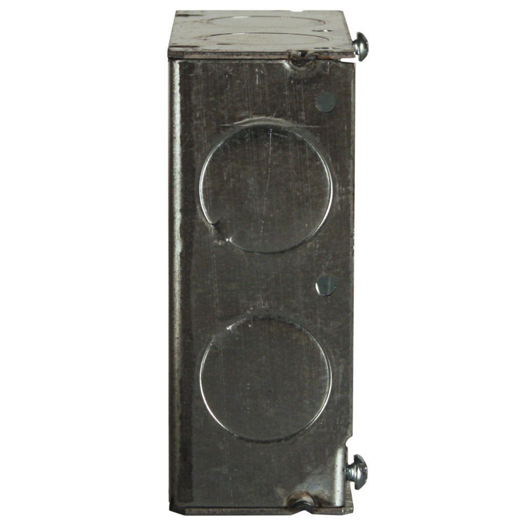 4 in. Square Box, Welded, 1-1/2 in. Deep with One 1/2 and Twelve 3/4 in. KO's