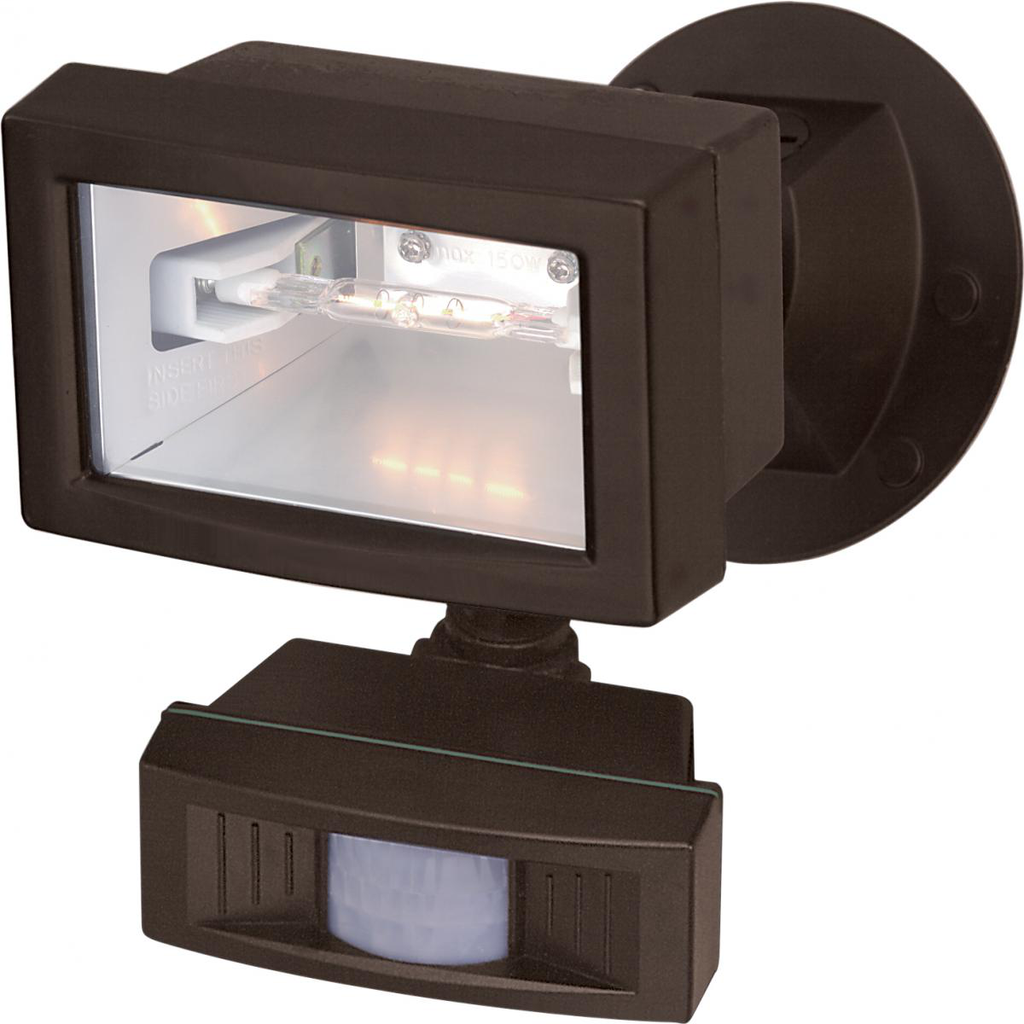 1 Light - 5" - Flood Light, Exterior - Mini Halogen w/Motion Sensor