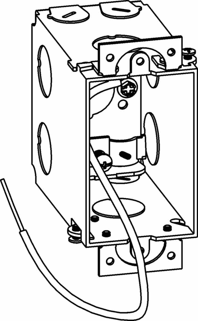 3-1/2" DEEP, GANGABLE 1-GANG SWITCH BOX WITH NM CABLE CLAMPS