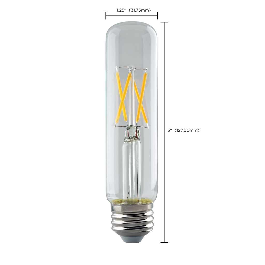 4 Watt T10 LED; Clear; Medium base; 2700K; 350 Lumens; 120 Volt