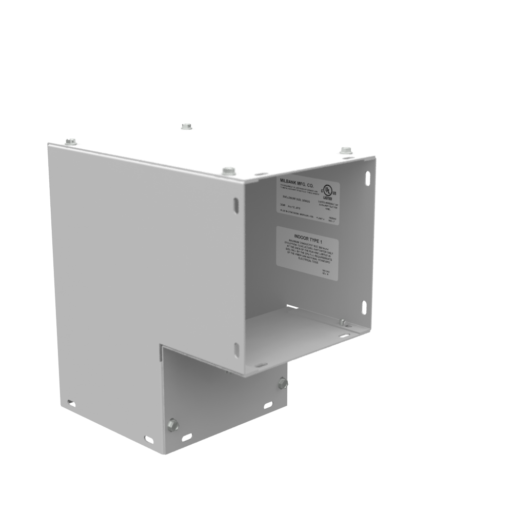 10x6x10 Wireway Elbow 90 Corner ANSI 61 Gray Steel