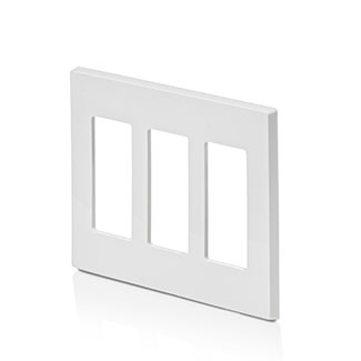 3-Gang Decora Plus Screwless Wallplate Polycarbonate, White