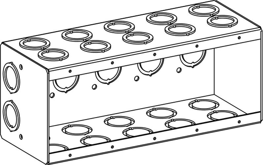 3-1/2" DEEP, 5-GANG MASONRY BOX WITH CKO