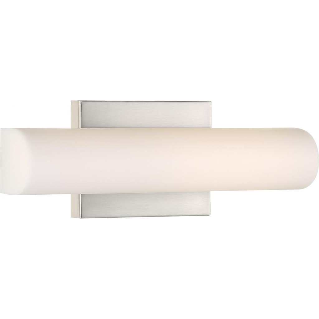 Bend - 13" LED Vanity with White Acrylic - Brushed Nickel Finish
