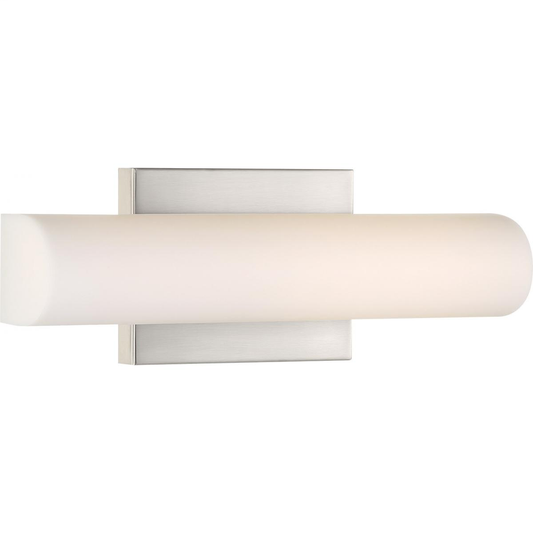 Bend - 13" LED Vanity with White Acrylic - Brushed Nickel Finish