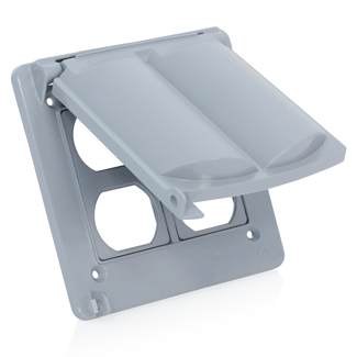 2-Gang Weatherproof Cover, Polycarbonate, Gray