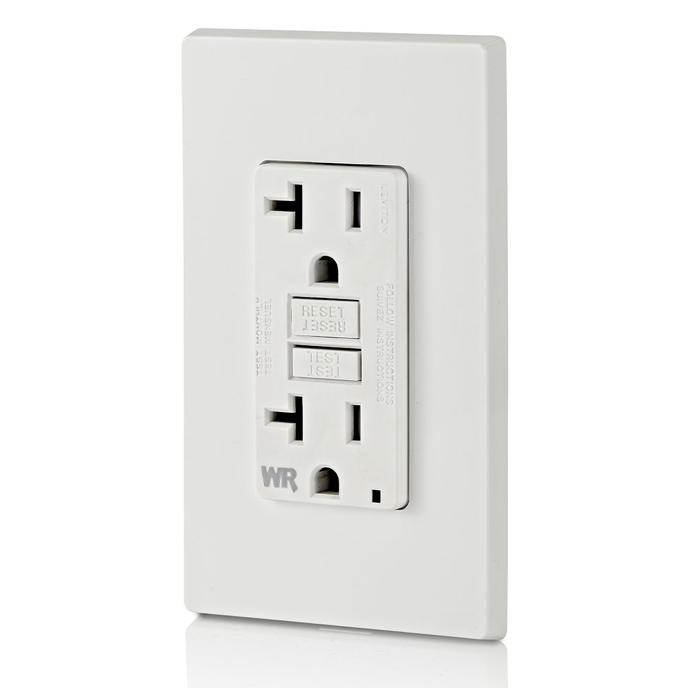 20 Amp GFCI Weather-Resistant Outlet, Self Test, Tamper-Resistant with LED Indicator Light