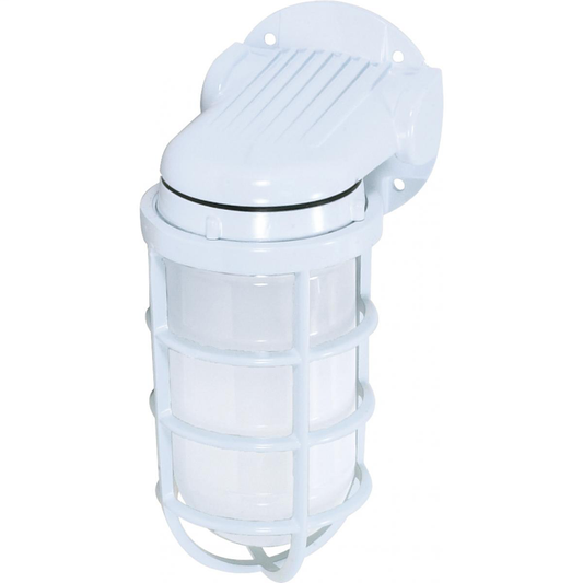 1 Light - 11" Vapor Proof - Wall Mount with Frosted Glass - White Finish