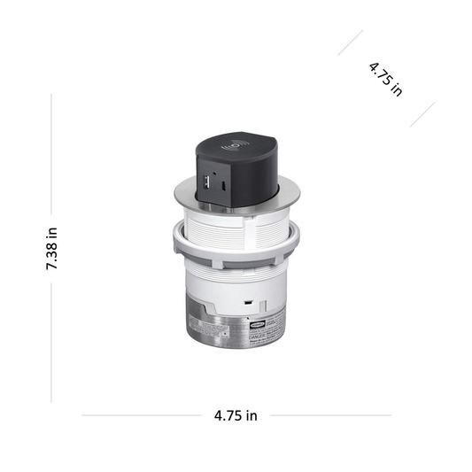 20A Tri-Power Counter Receptacle, Surface Mount, Aluminum