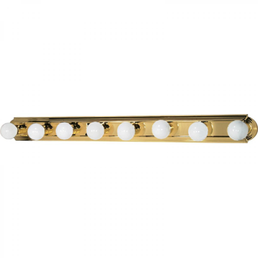 8 Light - 48" Vanity Strip - Polished Brass Finish