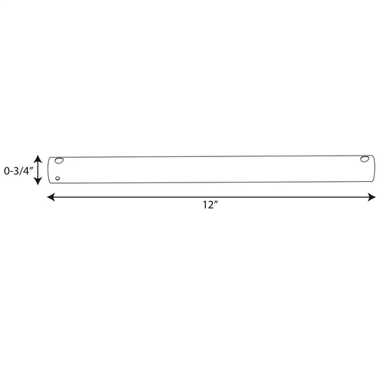 AirPro Collection 12 In. Ceiling Fan Downrod in Black Chrome