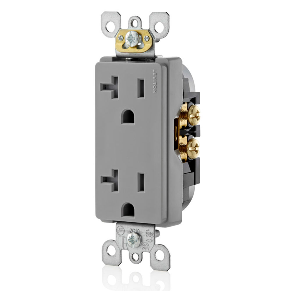 20 Amp Decora Tamper-Resistant Duplex Outlet/Receptacle, Grounding