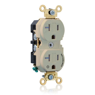 20 Amp Single Receptacle/Outlet, Industrial Grade, Tamper-Resistant, Self-Grounding