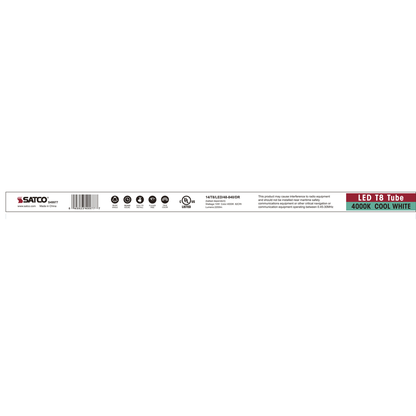 14 Watt; 4 Foot LED T8; Medium Bi Pin base; 4000K; 50000 Average rated hours; 2200 Lumens; Type A; Ballast dependent
