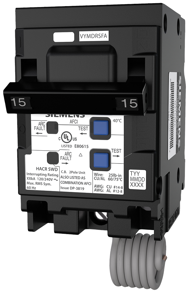 BRKR QAF AFCI 2P 240V 15A 10KA