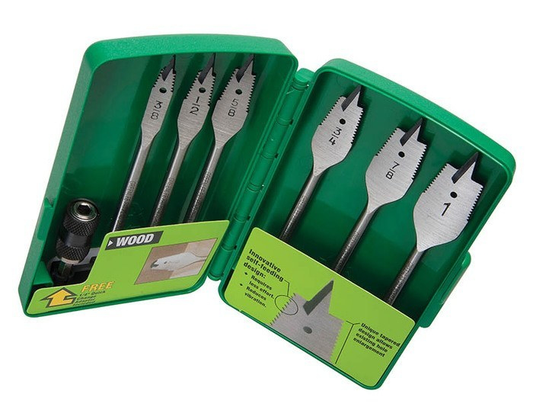 6-Piece Self-Feeding Spade Bit Set, 3/8" - 1"