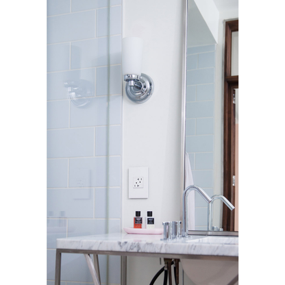 adorne® Gloss White 1-Gang+ Screwless Wall Plate with Microban®