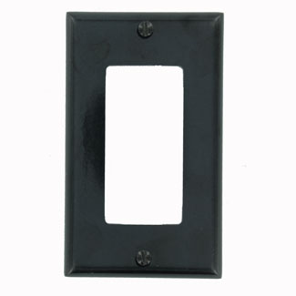 1-Gang Decora/GFCI Device Wallplate, Standard Size, Thermoset, Black