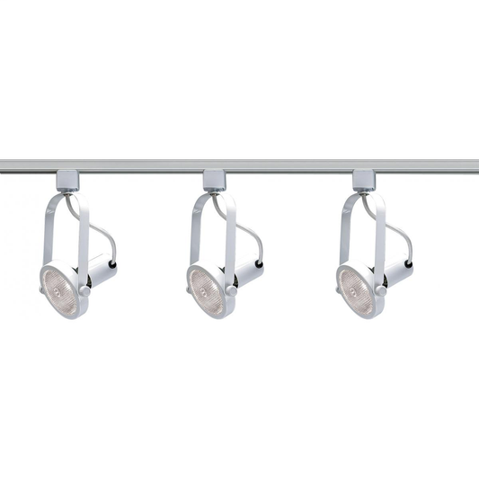 3 Light - PAR30 - Gimbal Ring Track Kit - 4 foot Track - White