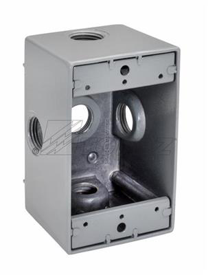 1" 5 Hole Deep Single Gang Weatherproof Box