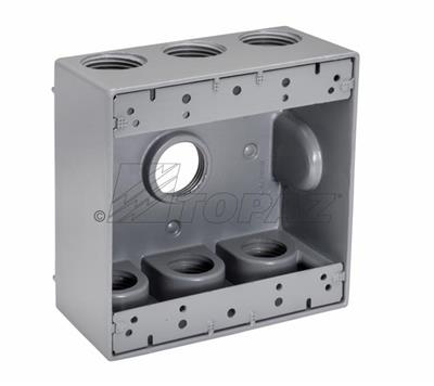 3/4" 7 Hole Double Gang Weatherproof Box