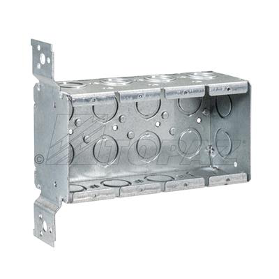 2-1/2" Deep, 4 Gang, Masonry Box with Flat Bracket