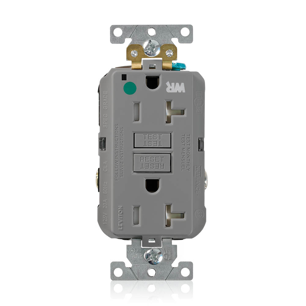 20 Amp SmartlockPro® GFCI Receptacle/Outlet, Hospital Grade, Weather and Tamper-Resistant