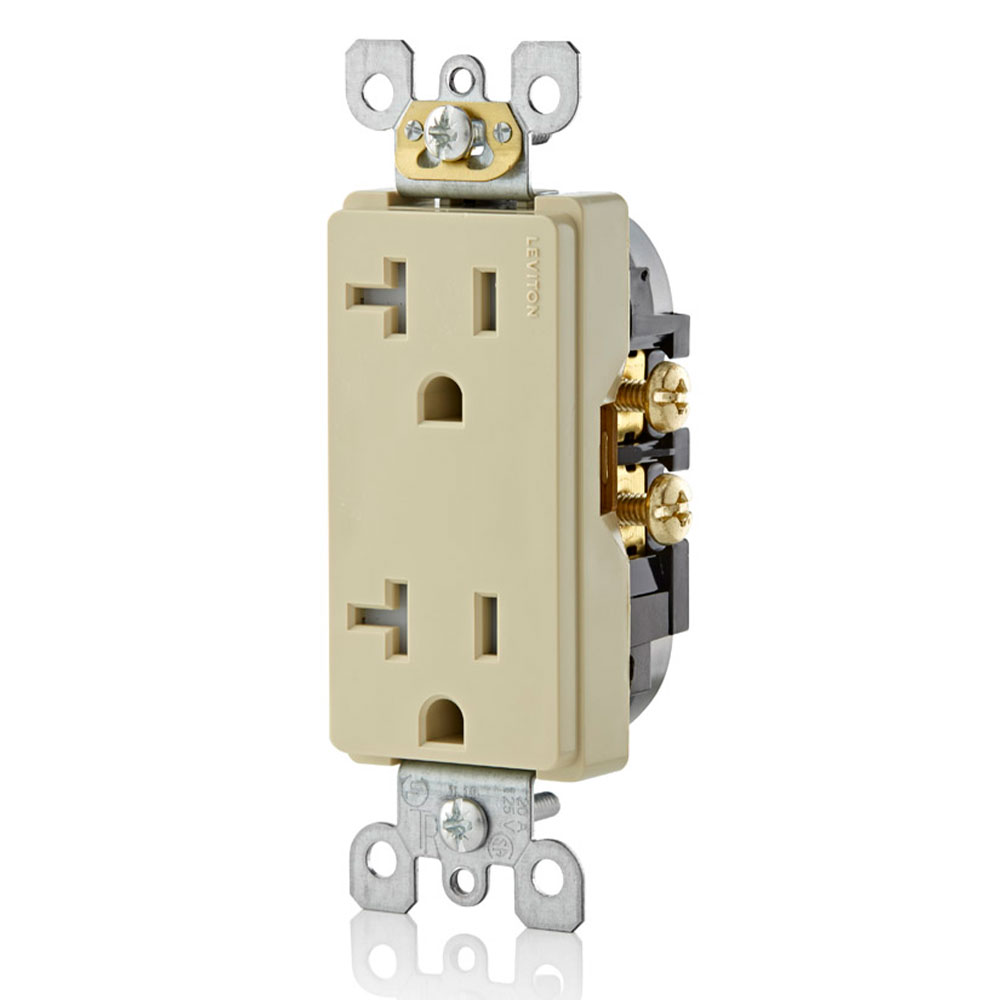 20 Amp Decora Tamper-Resistant Duplex Outlet/Receptacle, Grounding