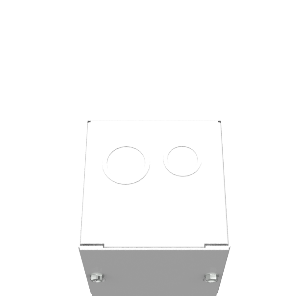 4X4X4 Screw Cover Type 1 UL Steel KOs Gray Cover w/Teardrop Slots Holes In Back