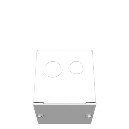4X4X4 Screw Cover Type 1 UL Steel KOs Gray Cover w/Teardrop Slots Holes In Back