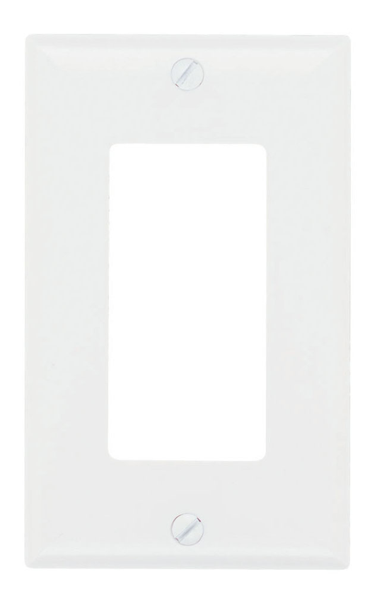 1-Gang Thermoset Wall Plate, 1 Decorator Opening, White