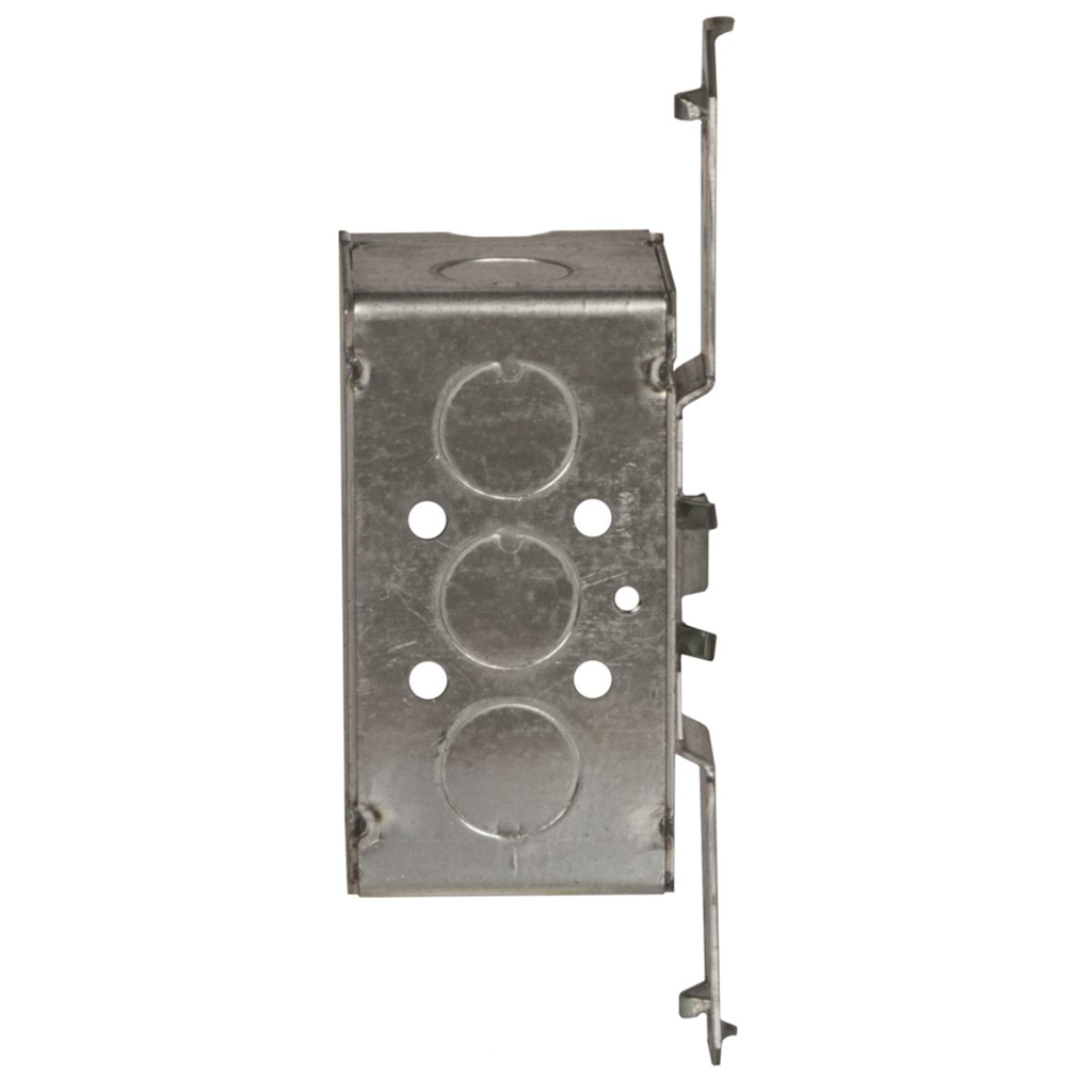 4 in. x 2 in. Handy Box, Welded, 2-1/8 in. Deep, Eight 1/2 in. KO's, TS Bracket
