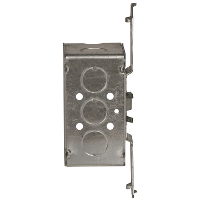 4 in. x 2 in. Handy Box, Welded, 2-1/8 in. Deep, Eight 1/2 in. KO's, TS Bracket