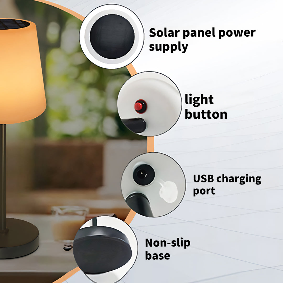 Waterproof Smart Solar Table Lamps Remote Control Desk Lamp