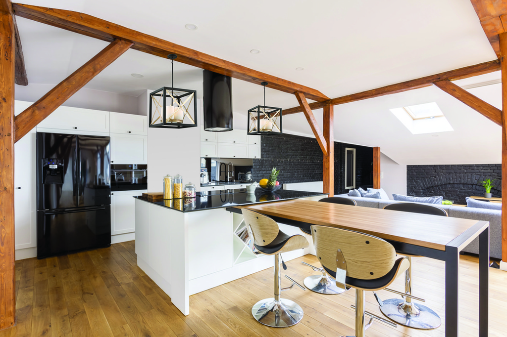 Boxer - 4 Light Pendant with Satin White Glass - Matte Black Finish with Antique Silver Accents
