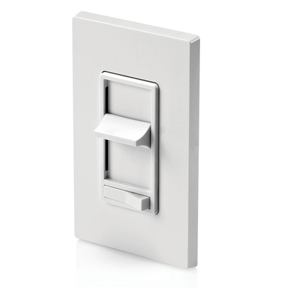 600W, 120 Volt AC 60Hz, 3-Way, SureSlide Preset Electro-Mechanical Incandescent Slide Dimmer, Illuminated - White