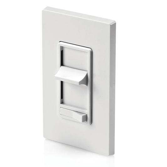600W, 120 Volt AC 60Hz, 3-Way, SureSlide Preset Electro-Mechanical Incandescent Slide Dimmer, Illuminated - White