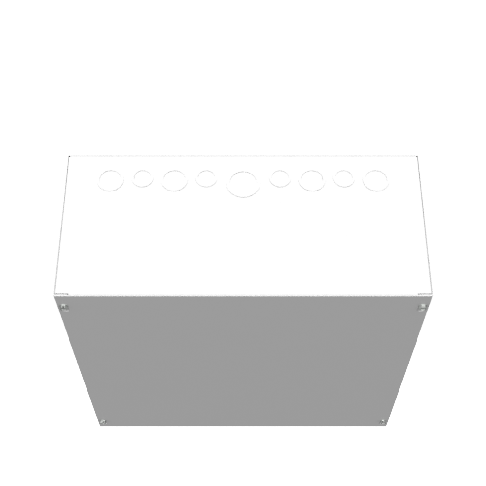18x8x18 Screw Cover Type 1 UL Steel KOs Gray Cover w/Teardrop Slots Holes In Back