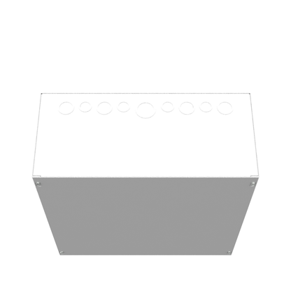 18x8x18 Screw Cover Type 1 UL Steel KOs Gray Cover w/Teardrop Slots Holes In Back