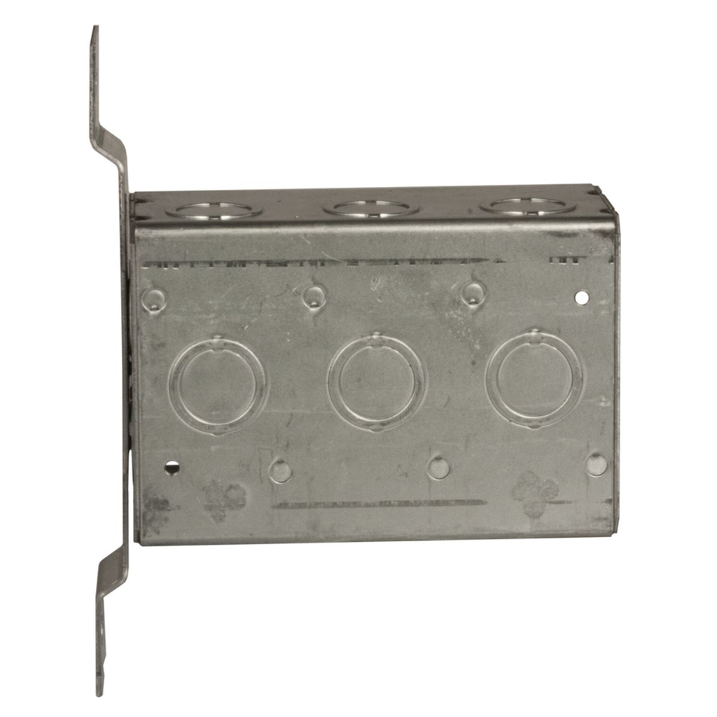 3-Gang Switch Box, Welded, 2-1/2 in Deep, Eleven 1/2 & Eleven 3/4 in. KO's