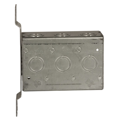 3-Gang Switch Box, Welded, 2-1/2 in Deep, Eleven 1/2 & Eleven 3/4 in. KO's