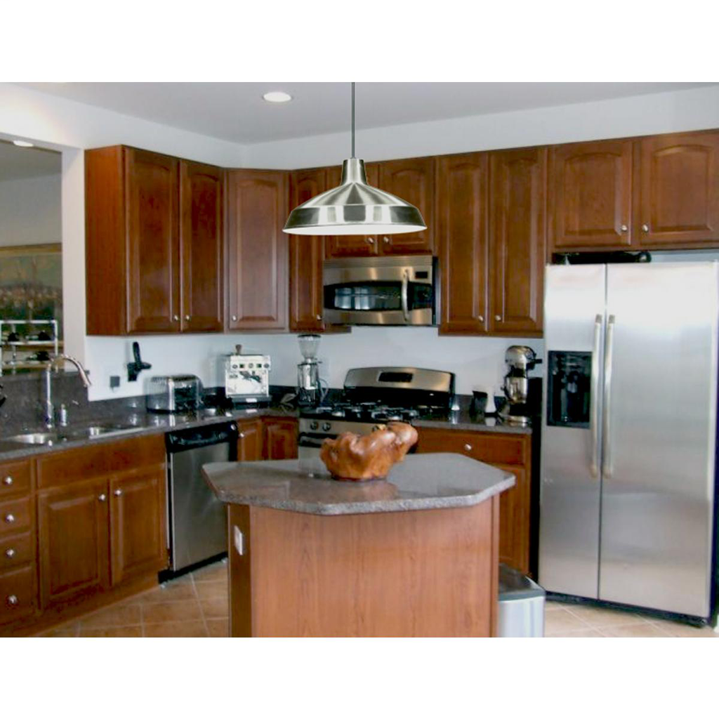 1 Light - 16" Pendant with Warehouse Shade - Brushed Nickel Finish