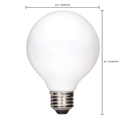 6.5 Watt G25 LED; Soft White; Medium base; 2700K; 650 Lumens; 120 Volt