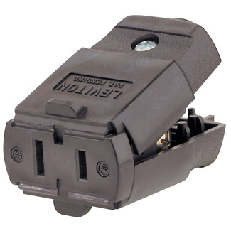15 Amp, 125 Volt, NEMA 1-15R, 2-Pole, 2-Wire, Connector, Straight Blade, Residential Grade, Polarized, Non-Grounding, Brown